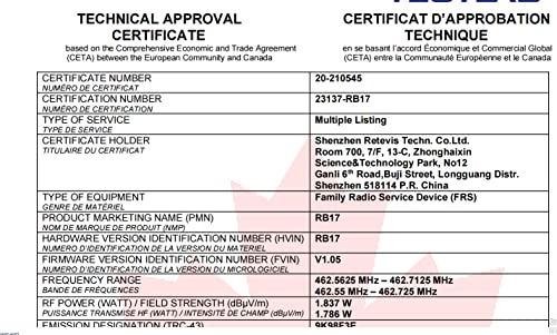 Retevis RB17 Walkie Talkies Long Range,Heavy Duty 2 Way Radios with 4400mAh Large Capacity Battery,Handheld VOX Emergency Alarm,Portable Two Way Radio for Adults Skiing Hunting Hiking(4 Pack)