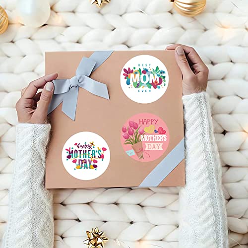 48Pcs Mothers Day Stickers Happy Mother's Day Label Stickers Flowers Hearts Envelope Seals Stickers Self-Adhesive Mom Stickers for Gifts Boxes Present Packages Candy Cookie Bags Wrap Cards Decor