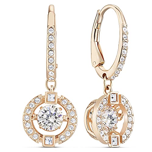 SWAROVSKI Sparkling Dance Pierced Drop Earrings with Dancing Crystal and Matching Pavé on a Rose-Gold Tone Finish Setting, Part of the Swarovski Sparkling Collection