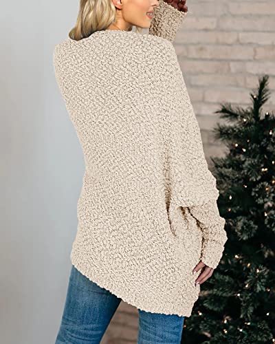 Saodimallsu Womens Fuzzy Cardigan Sweaters Oversized Open Front Long Sleeve Batwing Button Down Sweater with Pockets