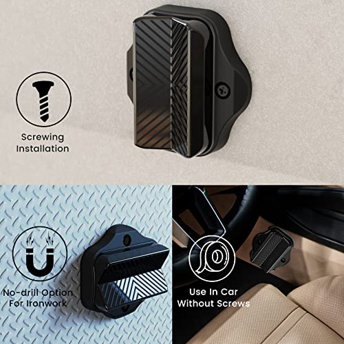 DINGDOON Double-Sided Gun Magnet Mount, Nondestructive Installation Magnetic Handgun Holster in Vehicle, Car, Cashier, Safe, Tactical Pistol Holder for Concealment Compatible with Revolver