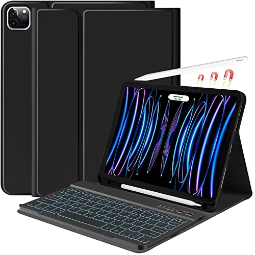 besky Keyboard Case for iPad Air 11 Inch Case with Keyboard M3/M2 (2025/2024) & Air Series (6th/5th/4th Gen), for iPad Pro 11 (4th/3rd Gen),with Wireless Detachable Backlit Keyboard - Pencil Holder