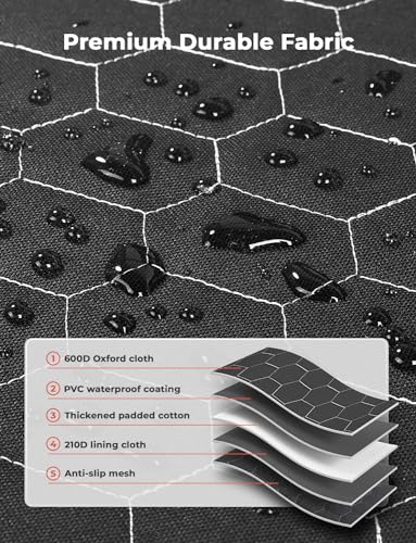 Oasser SUV Cargo Liner for Dogs Large Cargo Liner for SUV Waterproof Trunk Cover for Dogs with Detachable Pocket (Black, XL (55 x 91inch)