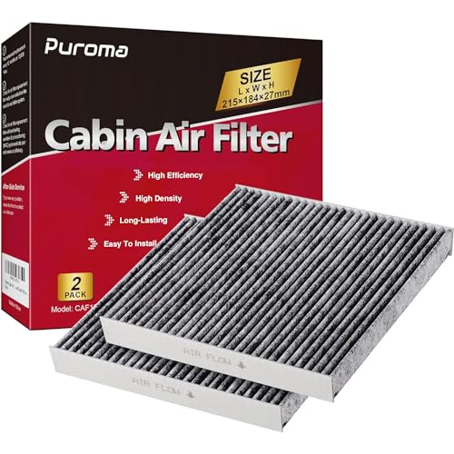 Puroma 2 Pack Cabin Air Filter with Activated Carbon, Replacement for CP157, CF12157, Select Lexus, Mazda, Subaru and Toyota Avalon, Camry, Corolla, Highlander, Prius, RAV4, Sienna, Venza