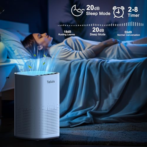 Air Purifiers for Home Large Room up to 1500ft²,Tailulu H13 True HEPA Air Cleaner with 360°Air Inlet, 15dB Air Purifier for Bedroom with Sleep Mode,Speed Control,Timer, for Odor Dust Smoke AP100