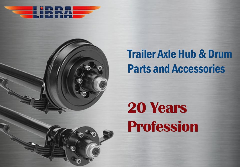 LIBRA One New 12" X 2" Trailer Brake Drum Kit 6 on 5.5" B.C. for 5200-6000 Lbs Axle - 22003K