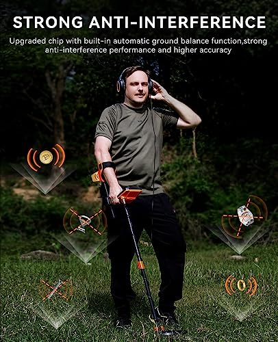 SUNPOW Metal Detector for Adults Professional - Waterproof Higher Accuracy 5 Modes Gold Detector with Strong Anti-Interference, Advanced DSP Chip, 11" Detection Depth Metal Detectors - OTMD09