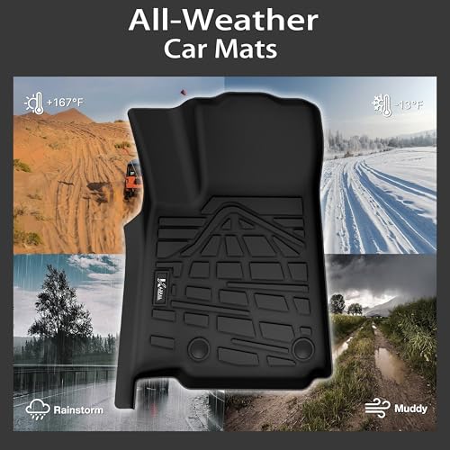 KARPAL Floor Mats Fit Toyota RAV4 2019-2024 (Include Hybrid), Custom Fit TPE All Weather Floor Liners 1st & 2nd Row Car Mats (3 PCS)