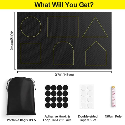 FADOTY 100% Blackout Window Cover 40" x 57" Travel Blackout Window Shades Portable Blackout Shades for Nursery Bedroom Dorm Room, No Drill Window Privacy Film, Light & UV Block for House