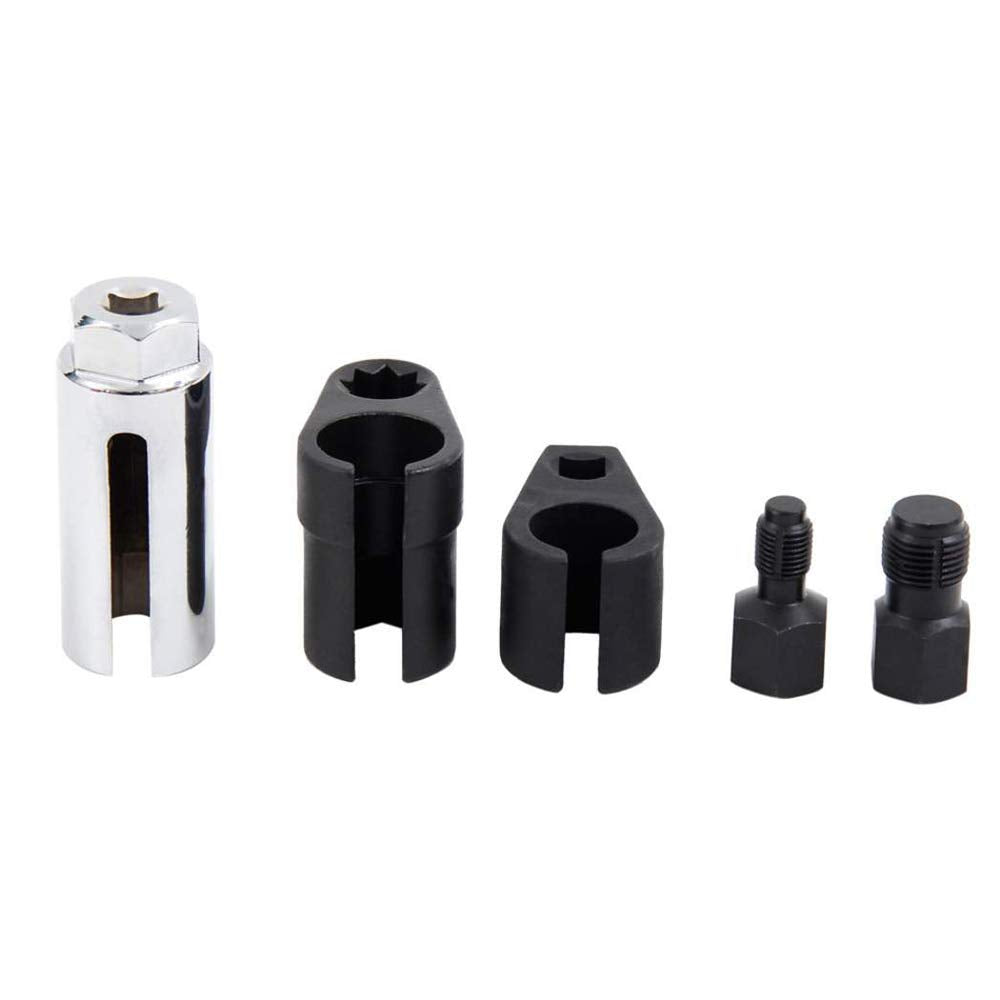 A ABIGAIL 5 PCS Automotive O2 Oxygen Sensor Socket Offset 02 sensor Wrench Remover Tool and Thread Chaser Tool