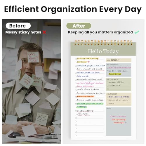 ZOTIA To Do List Notepad - To Do List Notebook with 52 Undated Sheets(6.5"×9.8"), Daily To Do List Planner Perfect for Office, Home and School, Helps to Keep Track of Tasks - Green
