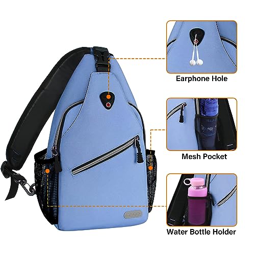 MOSISO Sling Backpack, Multipurpose Crossbody Shoulder Bag Travel Hiking Daypack, Royal Blue, Medium