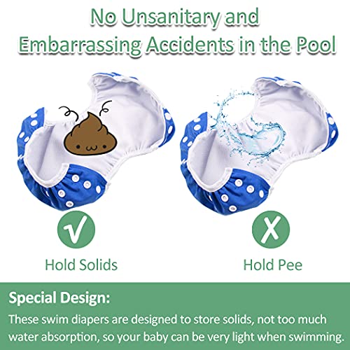 wegreeco Baby & Toddler Snap One Size Adjustable Reusable Baby Swim Diaper (Sealife,Small,3 Pack)