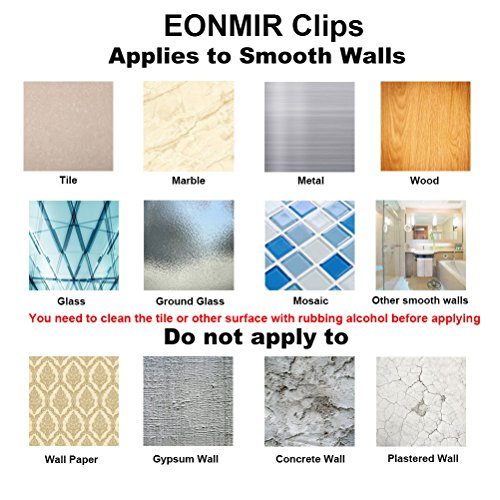 EONMIR 4 Pack Windproof Stop Protect Clips, Shower Splash Guard Curtain Clip, Self Adhesive Shower Curtain Clips Splash (White)