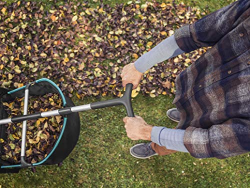 Gardena (03565-20) Lawn and Leaf Collector, Durable and Easy to Manuever Push Lawn and Leaf Sweeper with Large Capacity 3.2 cu. ft. Mesh Collection Hopper Bag, 5 Year Warranty