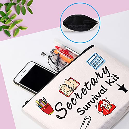 GJTIM Secretary Gift Secretary Day Gift Secretary Admin Appreciation Gift Secretary Survival Kit Zipper Pouch Makeup Bag (Secretary 2 Bag)