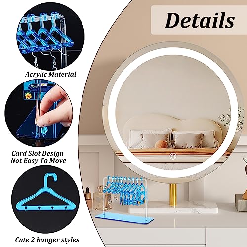 PH PandaHall 2 Set Acrylic Earring Holder, Coat Hanger Jewelry Display 60 Holes Dangle Earring Hanging Organizer Ear Studs Display Rack for Retail Show Personal Exhibition, 5.9x2.3x4.1inch