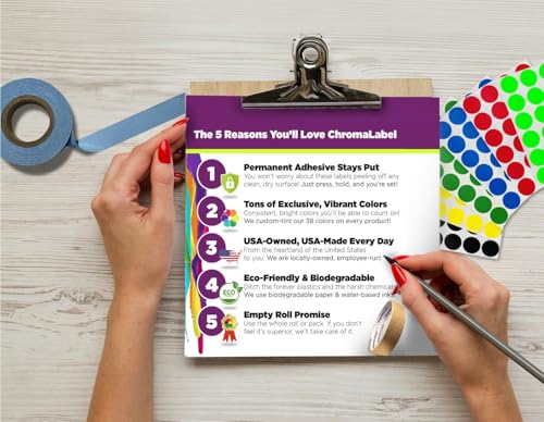 ChromaLabel 3 Inch Round Label Permanent Color Code Dot Stickers, 500 Labels per Roll, Metallic Gold