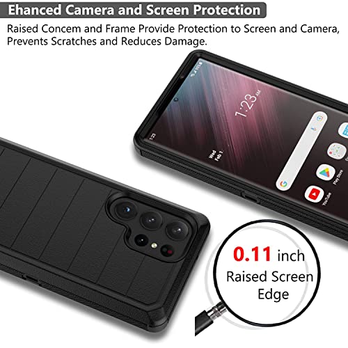 Takfox Galaxy S23 Ultra Case, for Samsung S23 Ultra Belt Clip Holster Phone Case Kickstand Protective Rugged Heavy Duty Shockproof Dustproof Durable Cover for Samsung Galaxy S23 Ultra (Black/Black)