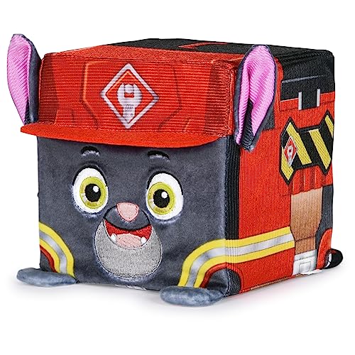 Rubble & Crew Stuffed Animals, Charger, 4-Inch Cube-Shaped Plush Toy for Kids Ages 3 and Up