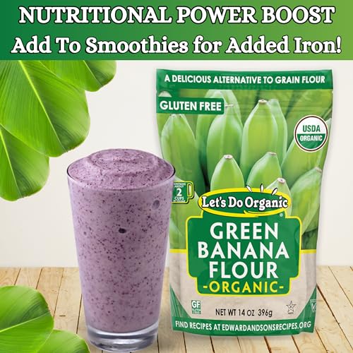 Let's Do Organic Green Banana Flour - Grain Flour Replacement, Resistant Starch, Versatile Starch, Gluten Free, Iron, Non-GMO Project Verified, USDA Organic - 14 Oz