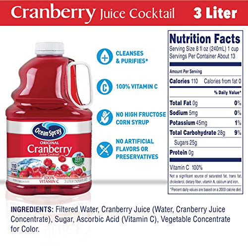 Ocean Spray® Cranberry Juice Cocktail, 101.4 Fl Oz Bottle (Pack of 1)