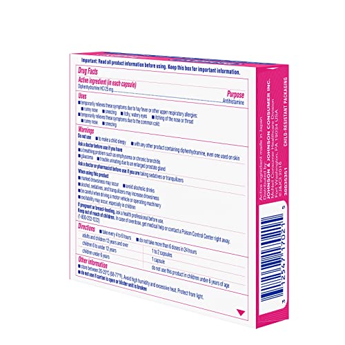 Benadryl Liqui-Gels Antihistamine Allergy Medicine & Cold Relief, Dye Free, 24 ct