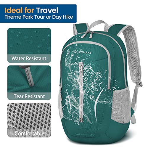 ZOMAKE Ultra Lightweight Packable Backpack 25L - Foldable Hiking Backpacks Water Resistant Small Folding Daypack for Travel(Black)