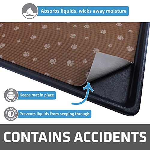 Drymate Dog Crate Mat Liner, Absorbs Urine, Waterproof, Non-Slip, Washable Puppy Pee Pad for Kennel Training - Use Under Pet Cage to Protect Floors, Thin Cut to Fit Design (USA Made) (Brown)(27"x42")