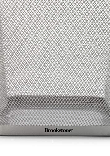 Brookstone [3 Pack Metallic Mesh Wastebasket for Office & Home, Open Top, Under Desk Trash Can, Lightweight & Sturdy Recycling Bin