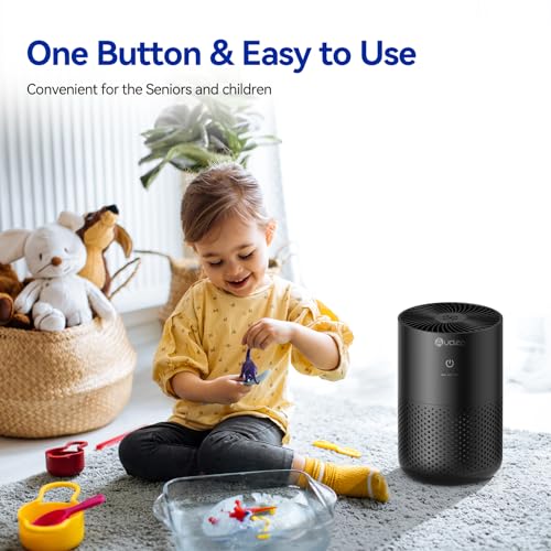 Air Purifiers for Bedroom up to 588 Ft², 20dB Bedroom Air Purifier for Small Room Removes Dust Pets Hair Smoke Odor with Aromatherapy Function(Black)