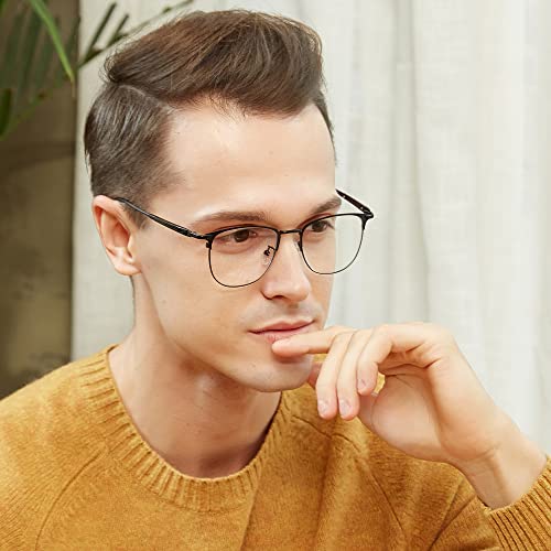 GUDVUE Blue Light Glasses, Computer/Gaming/TV/Phones Glasses for Women/men, Anti Glare/UV400/Eye Strain, Shiny Black