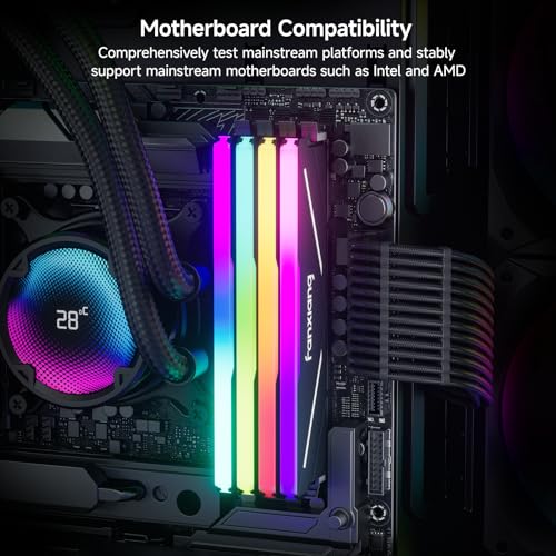 fanxiang RGB DDR4 RAM 32GB (2x16GB) 3200MHz CL16 V1.35, Desktop Gaming Machine Overclocking Memory, Intel XMP 2.0 & AMD Compatible - Black