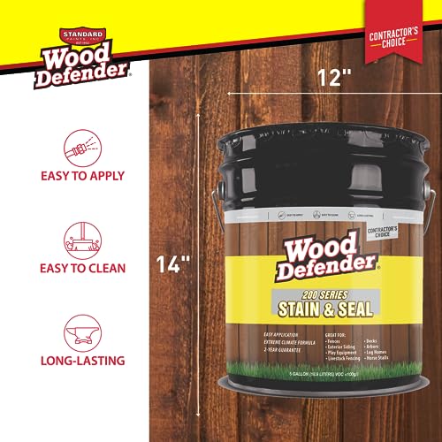 Wood Defender 200 Series Redwood Transparent Stain & Sealer 5-Gallon