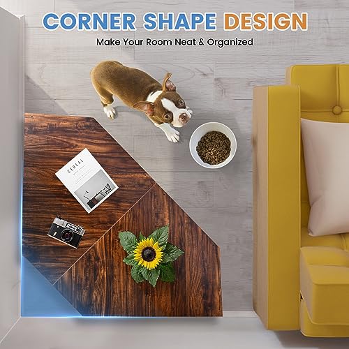 BOEASTER Corner Dog Crate Furniture, Wooden Dog Kennel End Table with Door Furniture Style Dog House Pet Crate Indoor Use for Small Medium Dogs