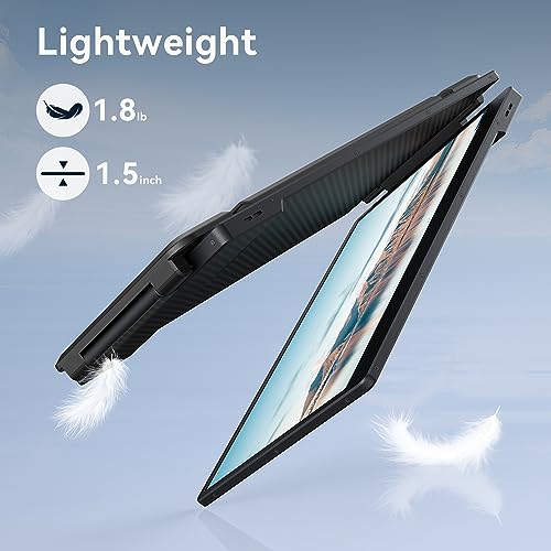APILDELLA 14'' 1080P Portable Dual Monitor Extender for Laptops - USB C and HDMI, Plug-Play for Dual Display on Mac and Windows, Fits 13''-17.3'' Laptops