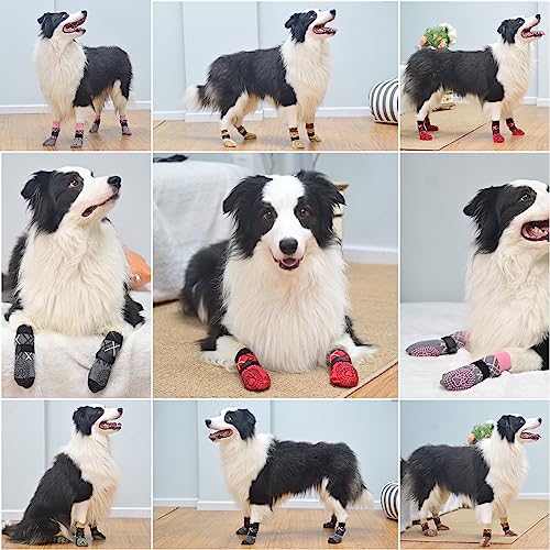 BEAUTYZOO Dog Socks to Prevent Licking Paws for Hardwood Floors Anti Slip, Dog Shoes Booties for Hot/Cold Pavement,Grippy Boots & Paw Protectors Traction Control for Small Medium Large Senior Dogs