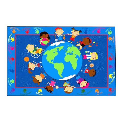 Kids Carpet World Character Classroom Rug for Students 6' x 8'6' Rectangle Colorful Kids Seating Rugs | Kids Classroom Educational Learning Reading Rug | Area Rug for Kids