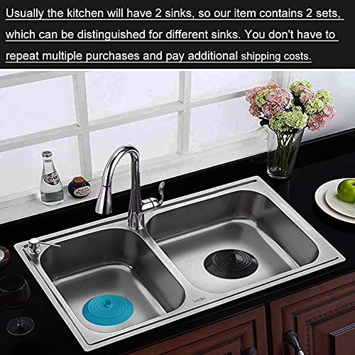 Seatery 2PCS Kitchen Sink Stoppers, Universal Drain Plug, 6.0 Inch Silicone Sink Drain Stopper, Sink Drain Cover, Sink Drain Plug, Sink Water Stopper, Bathtub Stopper