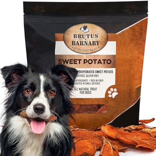 Sweet Potato Slices - Dog Treats - Single Ingredient Grain Free for Dogs, Best High Anti-Oxidant Healthy 100% Natural Thick Cut Dried Sweet Potato Dog Treats With No Added Preservatives (8oz)