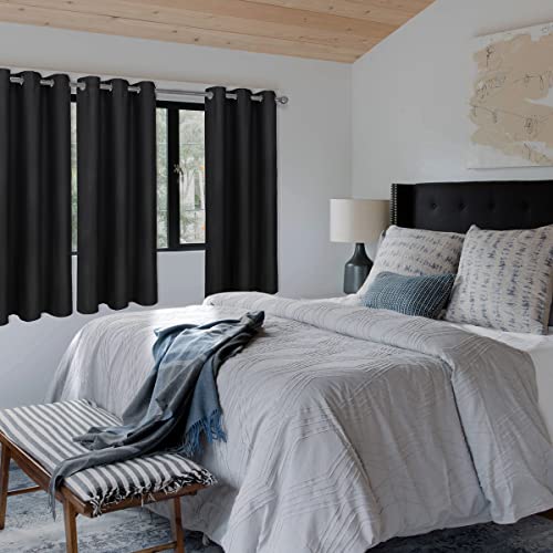 Diraysid Royal Blue Grommet Blackout Curtains for Bedroom Thermal Insulated Room Darkening Curtains Drapes, 38 x 63 inch, 2 Panels