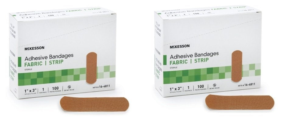 McKesson Performance Bandage Adhesive Fabric Strip, 100 Count (Pack of 2)