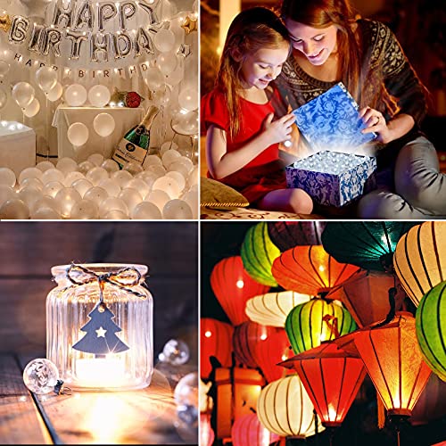 Aogist 100pcs Balloon Lights,Long Standby Time Waterproof Twinkle Mini Light,Battery Powered,Round LED Ball Lamp for Balloon Paper Lantern Party Wedding Christmas Halloween Decorative,Warm White-Flash