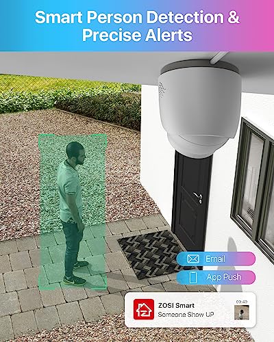 ZOSI C220 4MP QHD 2.5K Add-On PoE IP Camera Outdoor, 1440p Surveillance Outdoor Camera to Home Security System, Only Work with Our PoE NVR, 100ft IR Night Vision, AI Human Detection, One-Way Audio
