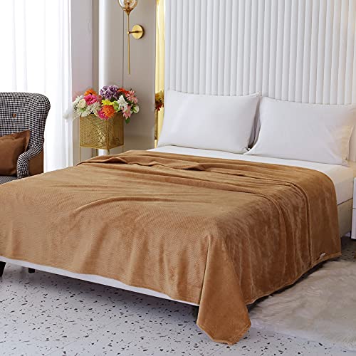 SOCHOW Flannel Fleece Throw Blanket with Super Soft Waffle Textured Patterns, No-Shedding Warm, Lightweight, Versatile for All Seasons, Perfect for Bed Sofa Couch (60 x 80 Inches), Mint