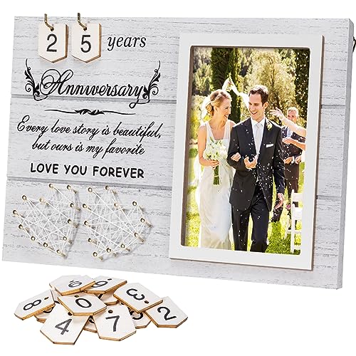 Wedding Photo Frames - Anniversary Picture Frame - Engagement Picture Frames,with Outstanding Sign "Every Love Story Is Beautiful But Ours Is My Favorite"1-99 Years Happy Anniversary Frame Gift
