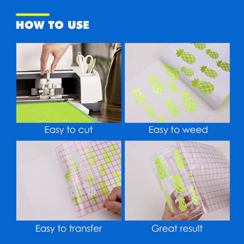 HTVRONT Permanent Adhesive Vinyl Sheets for Cricut Machine, 40 Sheets 12" x 12" Permanent Vinyl Bundle for Cups, Decals, Craft Projects
