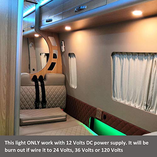 Facon 4.5Inch LED RV Puck Light, DLFST4-008, Full Aluminum Recessed LED Ceiling Lights, 12V Interior Light for RV Motor-Homes Camper Caravan Trailer Boat (Pack of 2)