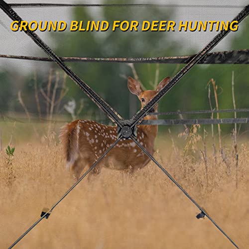 FUNHORUN Hunting Blind 270 Degree See Through Ground Blind for Deer Hunting, 2-3 Person Pop-up Hunting Deer Blind, Portable Hunting Blind for Deer Hunting Turkey Hunting...