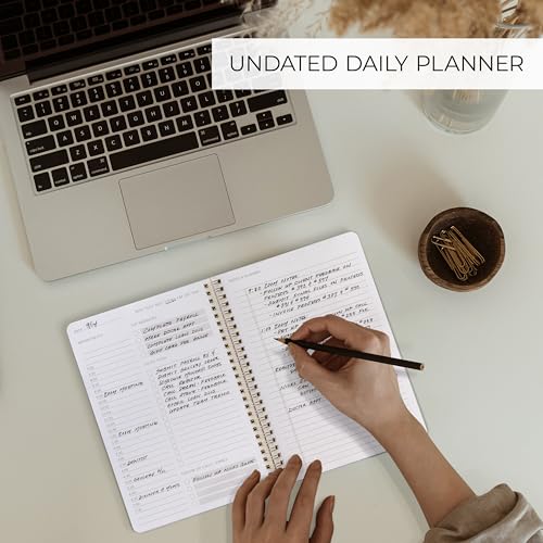 ZICOTO Beautiful Daily Planner And Notebook With Hourly Schedule - Aesthetic Spiral To do List Notepad to Easily Organize Your Tasks And Appointments - Stylish Book And School Or Office Supplies